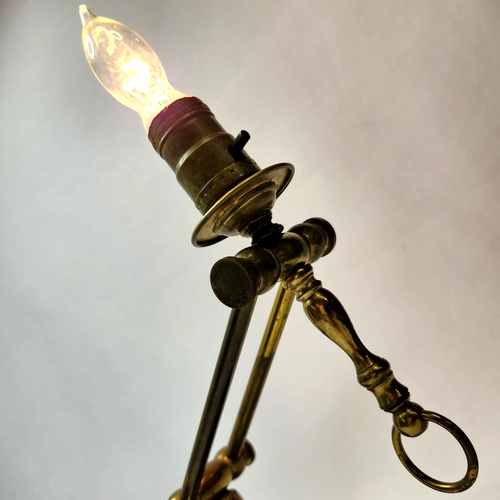 Vintage Brass Table Lamp Heavy Base 2 Joint Adjustable Swivel Arm 14" - Picture 13 of 13