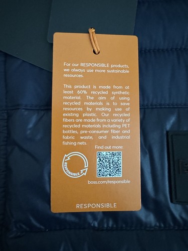 Hugo Boss Orange Oden Quilted Puffer Jacket Coat Dark Navy Blue Men 44R XL - Picture 8 of 13