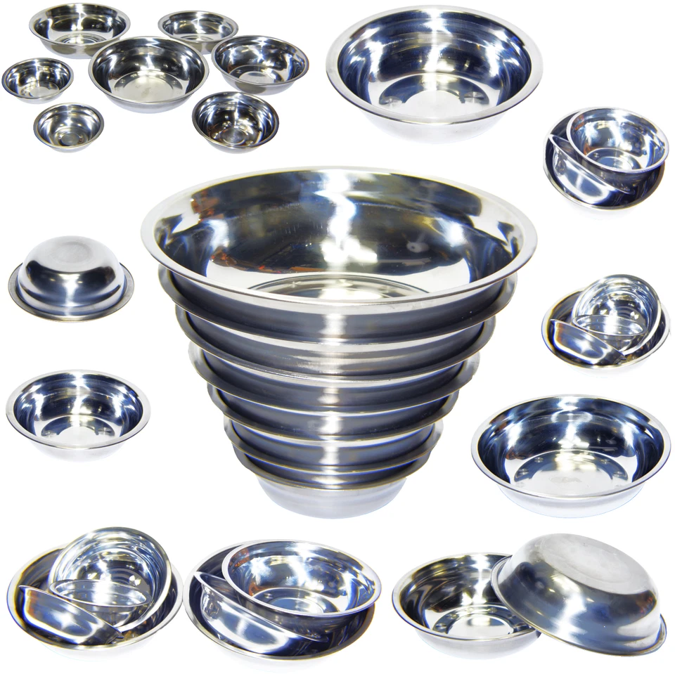 Juego de 2 platos de metal para perros gatos mascotas ACERO INOXIDABLE plateados nuevos XXS-XXL Foto 3 de 4