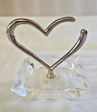 PANDORA OPEN HEART RING JEWELRY HOLDER - UNFORGETTABLE MOMENTS CRYSTAL SILVER