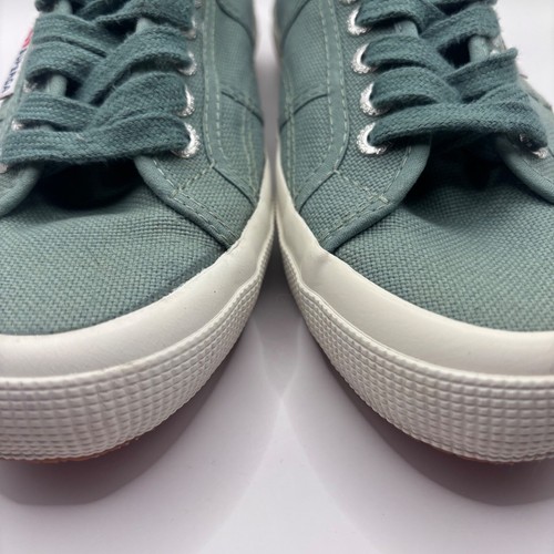Superga 2750 Cotu Trainers Dusty Green Canvas Sneakers Sz 40 9.5 - Picture 3 of 6