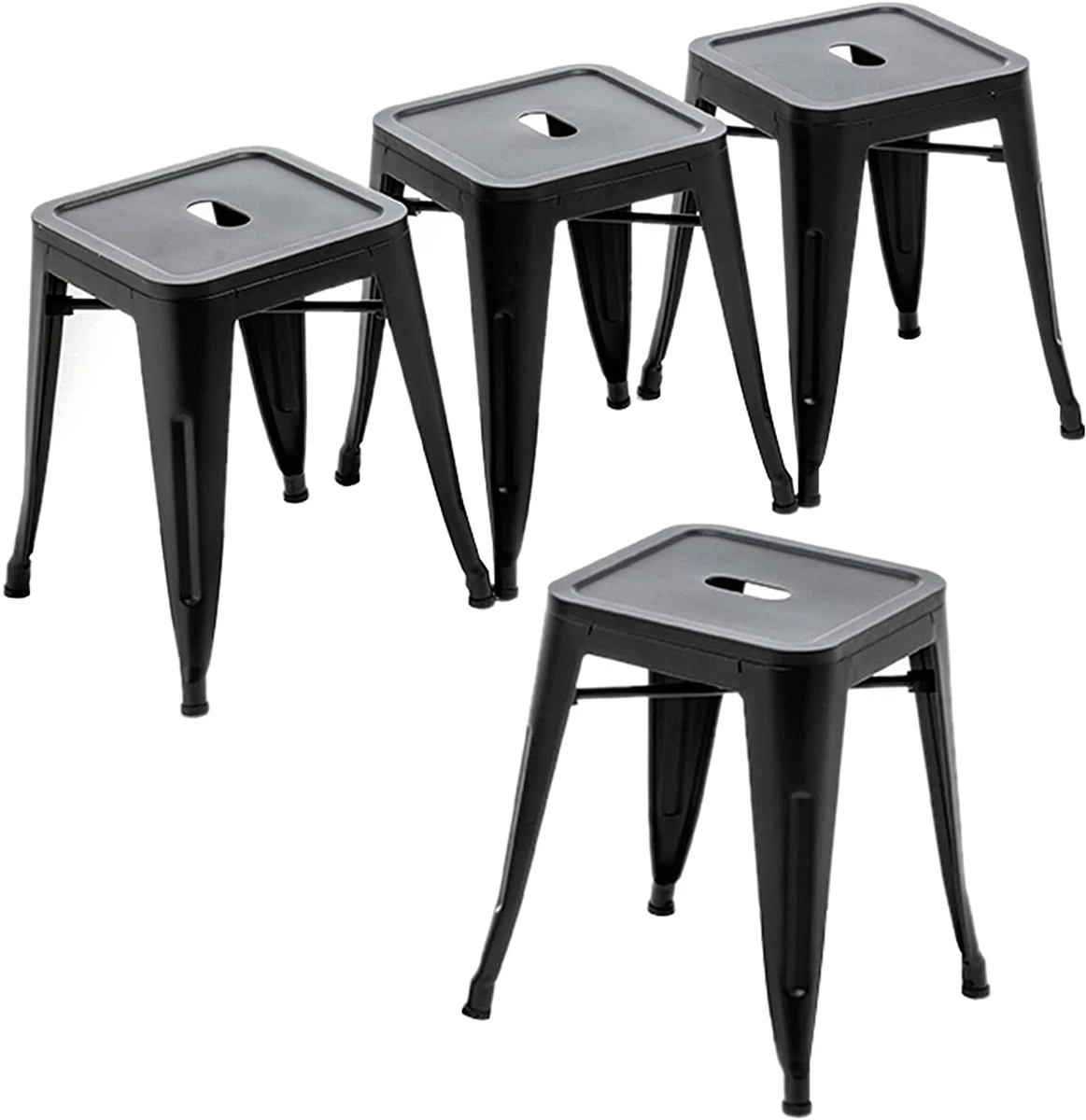 Backless Industrial Metal Bar Stool Kitchen Stackable Kids Stools