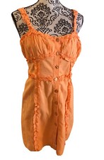 urban outfitters Ruffle Mini dress medium Orange NWT