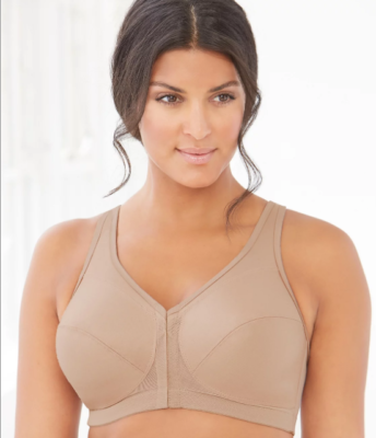 Glamorise Woman's Café Posture Back Support Wire Free Bra, Size 44B NWOT