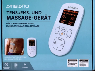 DITTMANN Ambiano TENS /EMS- & Massage-Gerät 60 vorinstallierte Programme Reizstromgerät