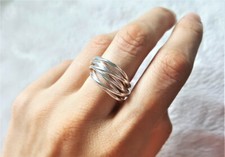 Eliz 925 Sterling Silver Stackable Set Of 10 Rings Meditation Antistress