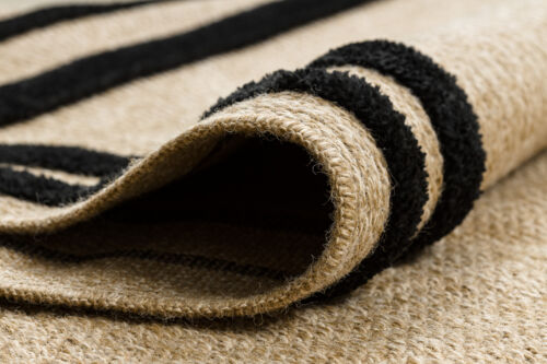 Moderner Struktur Sisal Designer Teppich FUNKEN Rahmen beige/schwarz Beste Qualität - Bild 7 von 10