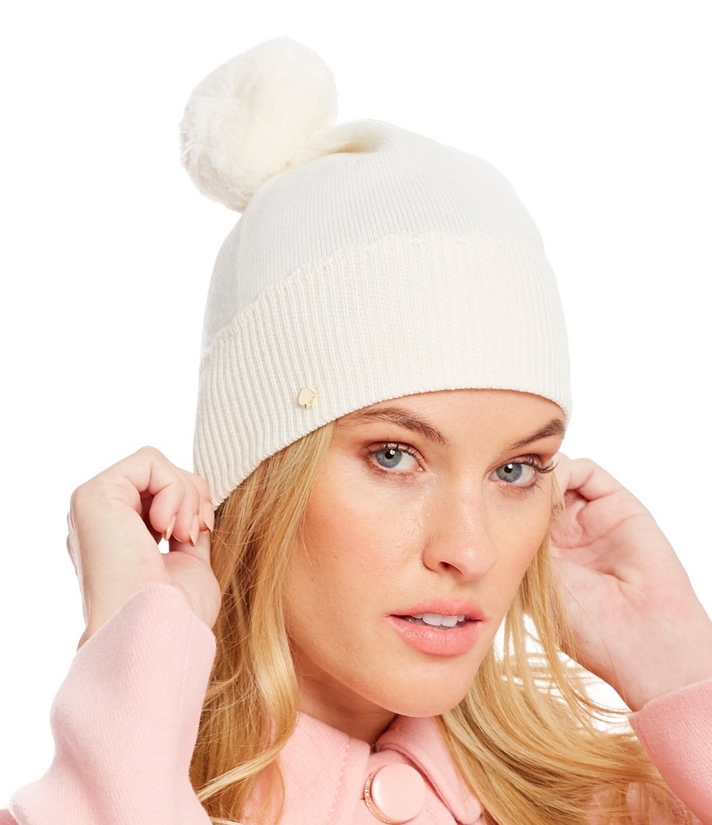 New Kate Spade New York Women\'s Knit White Beanie kate spade new york Women main image 4