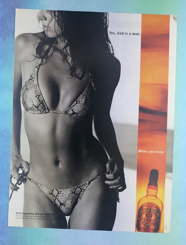 vintage 1990s magazine print ad CHIVAS REGAL bar bikini girl mancave decor - Picture 2 of 2