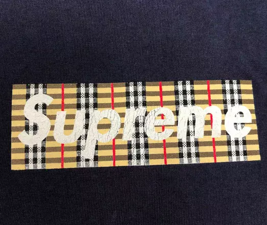 Supreme Burberry Box Logo Tee Size = Large, Color = Navy Blue | eBay