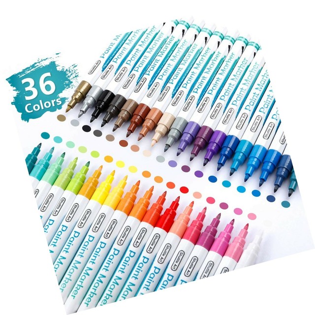 Paint Pens, Shuttle Art 36 Colors Acrylic Paint Markers, LowOdor Water