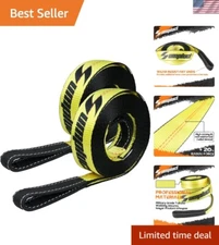 2 Pack Heavy Duty Tow Strap 2"x20ft 20000lbs - Universal Kinetic Recovery Rope