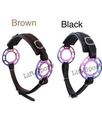 Brown/Black Rainbow MultiColor Hackamore Bitless Horse Bit Leather Bridle Adjust