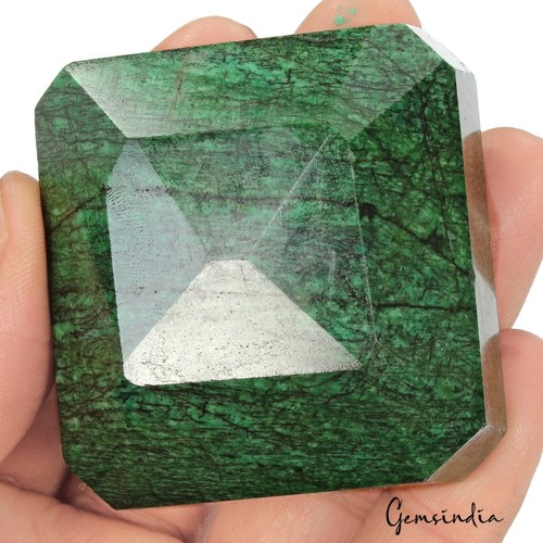 Gemas sueltas extraídas de tierra facetadas octágono esmeralda brasileña verde natural 900 quilates - Imagen 5 de 5