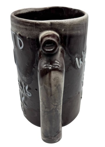Vtg Ceramic Beer Mug "Whistle For Your Beer & Went To P Leave This Drink Alone" - Picture 4 of 6