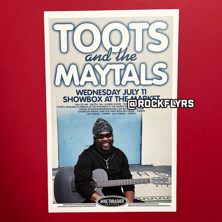 TOOTS and the MAYTALS 2012 Concert Promo 11x17 Street Poster. Seattle
