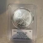 2025 Silver Eagle PCGS Gem BU Celebrity Mint Mighty Ducks Garette Henson Signed