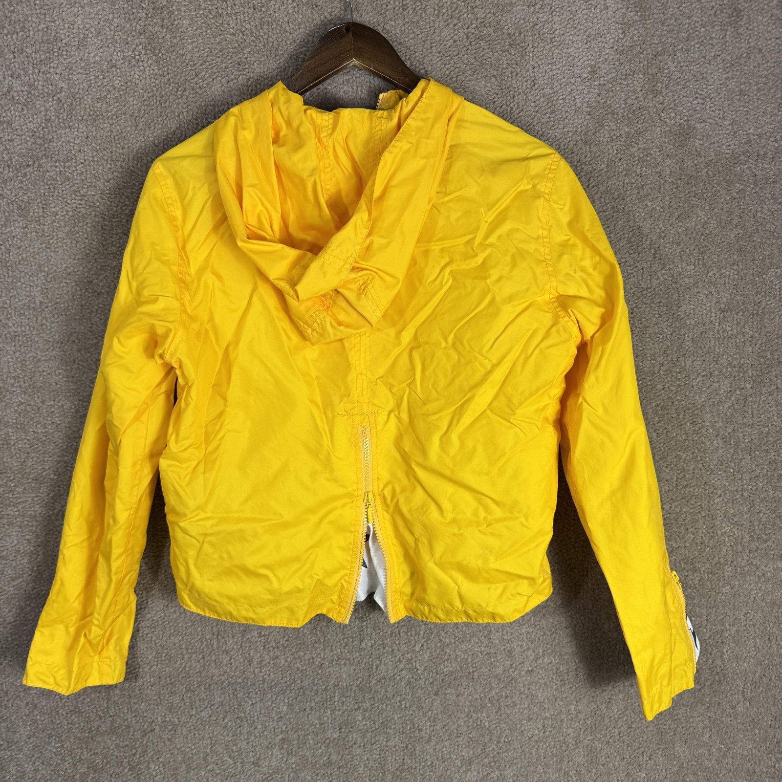 Vintage Tommy Hilfiger Jeans Jacket Womens Medium Yellow Hooded Windbreaker Star thumbnail 9