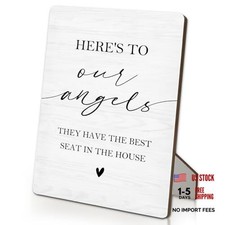 Wedding Memorial Sign, Here's to in Loving Memory Wooden Stand 5"X7" Our Angels