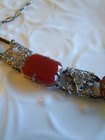 Art Deco Victorian Style Carnelian Marcasite Silver Panel Choker Necklace VTG  — photo 2