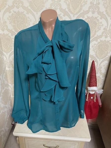 Women Oliver Spencer Shirt Turquoise Chiffon 38 /