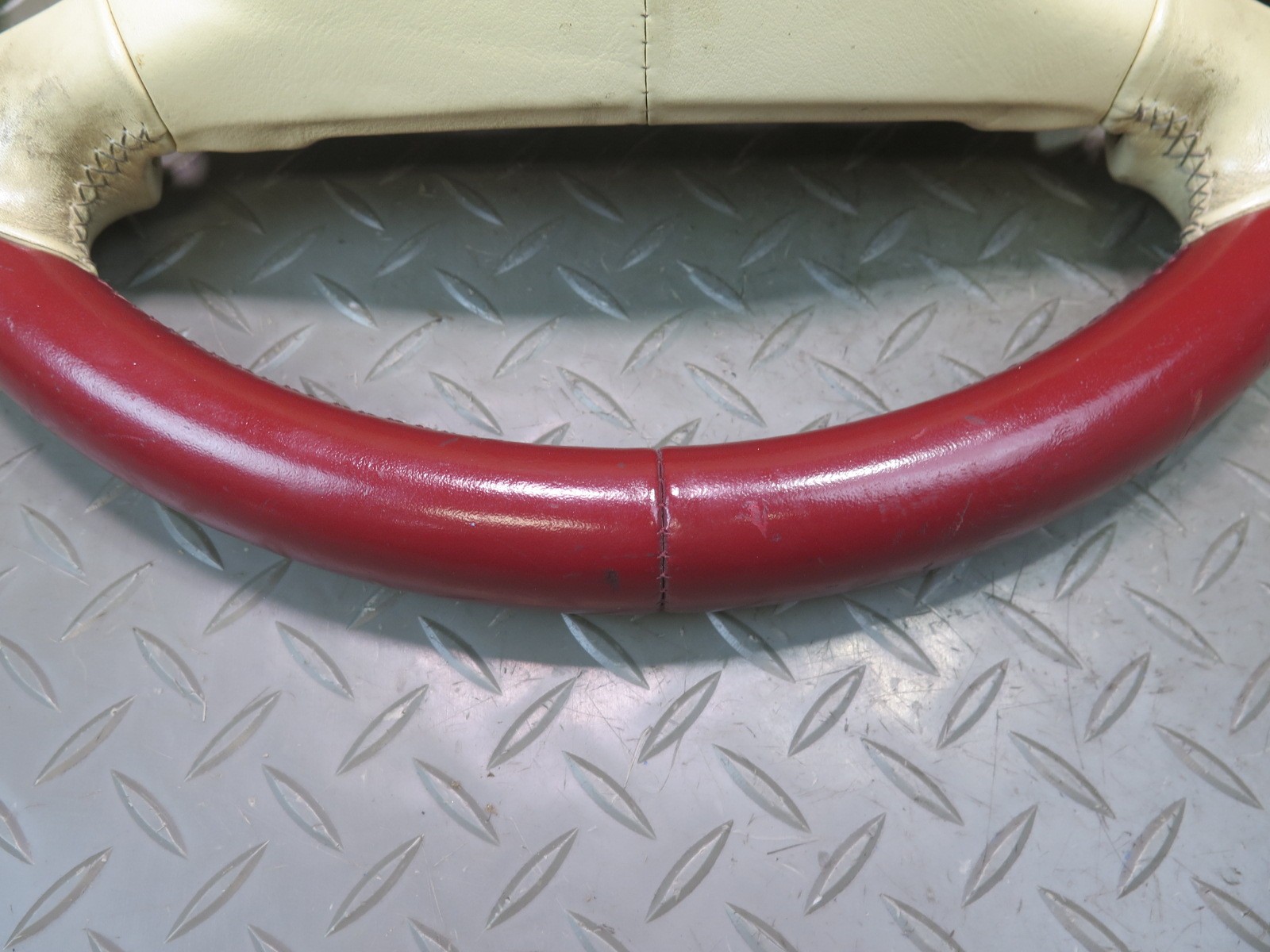 2006-2012 BENTLEY CONTINENTAL FLYING SPUR LEATHER STEERING RED BEIGE