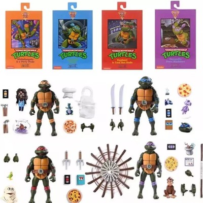 Turtles Leonardo Michelangelo Donatello Raphael Cartoon Vhs Box Neca