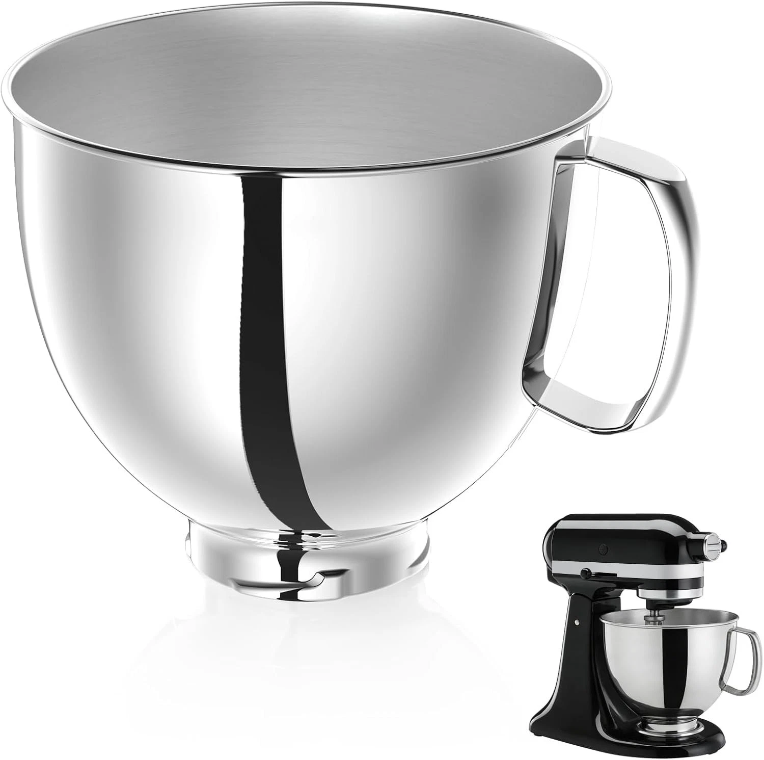 5QT Stainless Steel Mixer Bowl with KitchenAid 4.5-5QT Tilt-Head Stand Mixers...