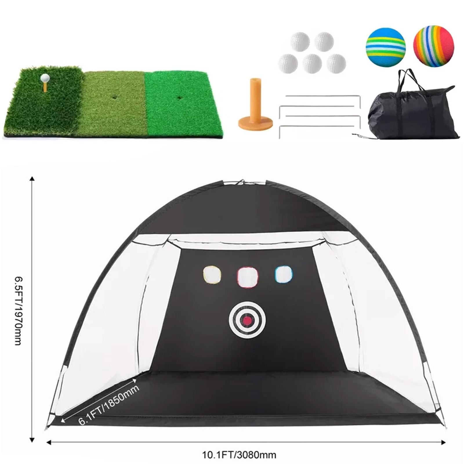 10x7ft Golf Practice Net Golf Hitting Aid Training Driving Chipping ...