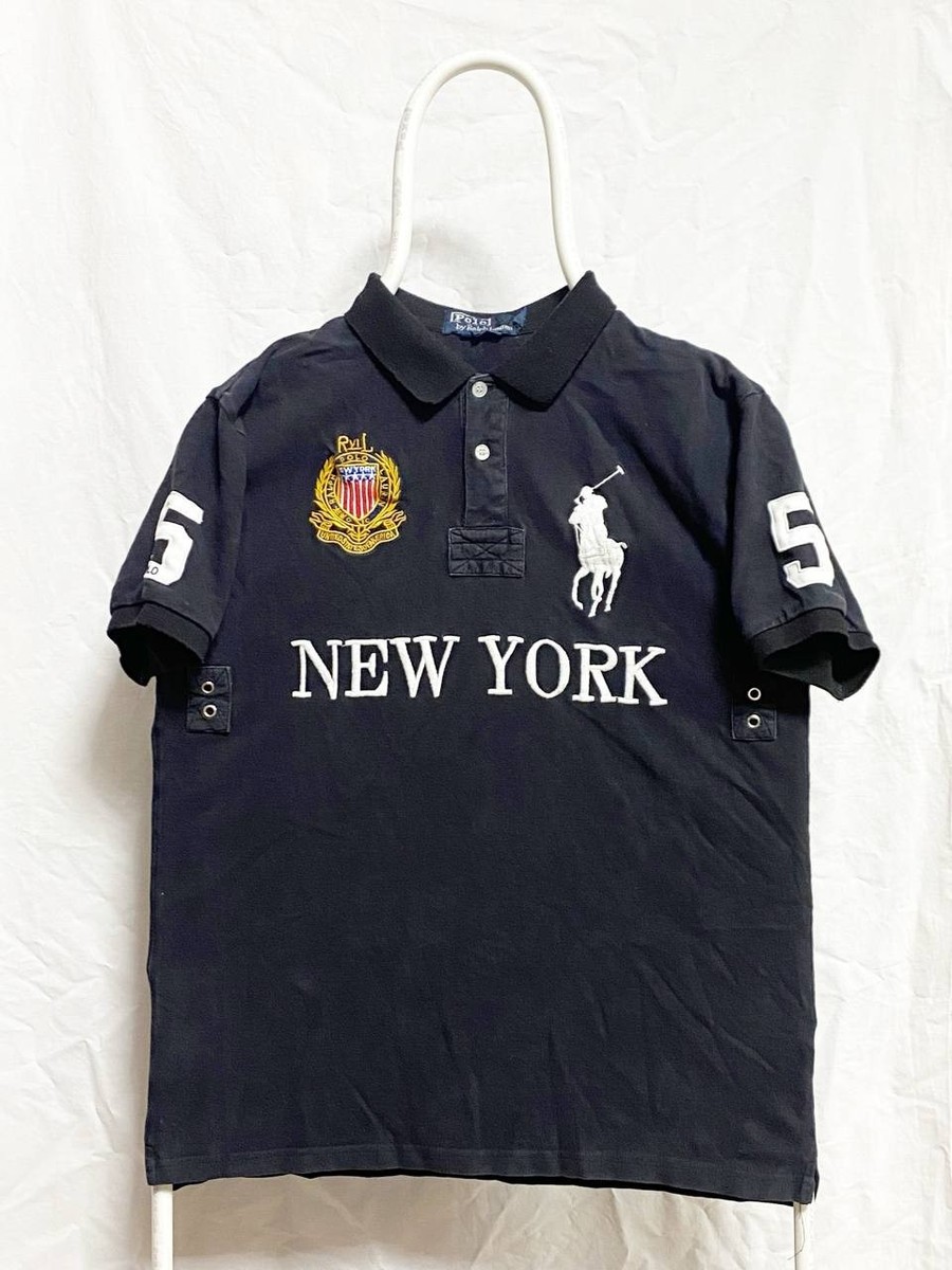 希少 Polo Ralph Lauren ビッグポニー XS newyork 黒 Polo Ralph Lauren t-shirt New York USA Big Pony #5 Chief Keef Men