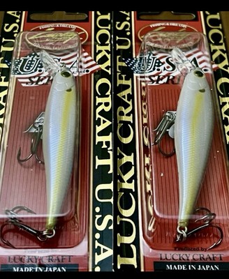 2 Lucky Craft Pointer 78 SP Minnow Jerkbait Lures CHARTREUSE SHAD - NEW