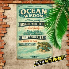 Funny Beach Art Poster Metal Tin Sign Retro Coastal Home Wall Decor 8x12