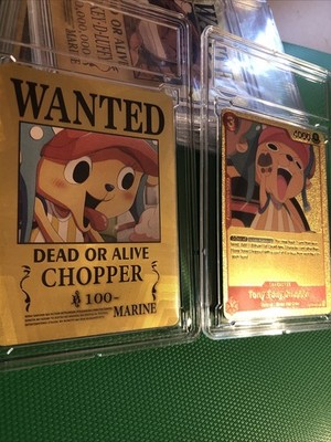 One Piece WANTED CHOPPER Custom Gold (für beide) Gradable Cases