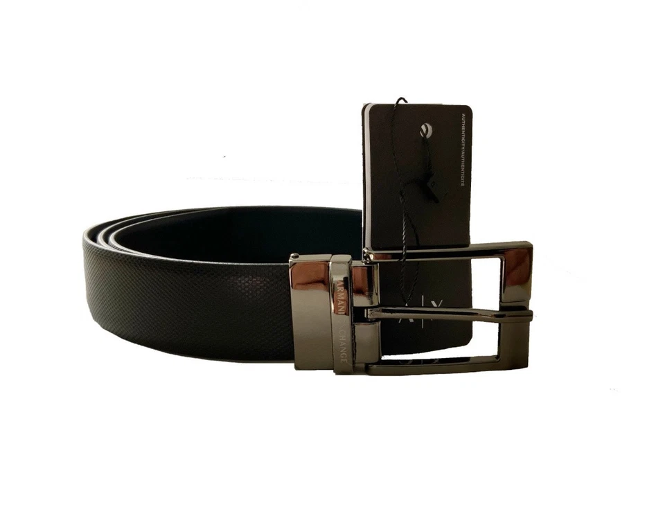 Armani Exchange 230101 Cintura Uomo Reversibile Vera Pelle Made in Italy