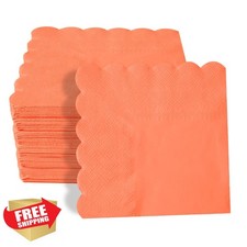 CXSAZRY Orange 2-ply Cocktail Napkins 200 Piece