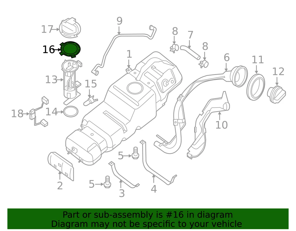 Placa de bloqueo de bomba de combustible genuina Nissan Titan Armada NV1500 NV2500 17343-7S000 Foto 2 de 3