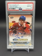 2024 Upper Deck Clear Cut Canvas Signatures Lane Hutson #CS-LH PSA 10 (RC) POP 3