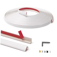 20 ft Outside Corner Trim, Peel and Stick for Wall Tile Edge, Vinyl White