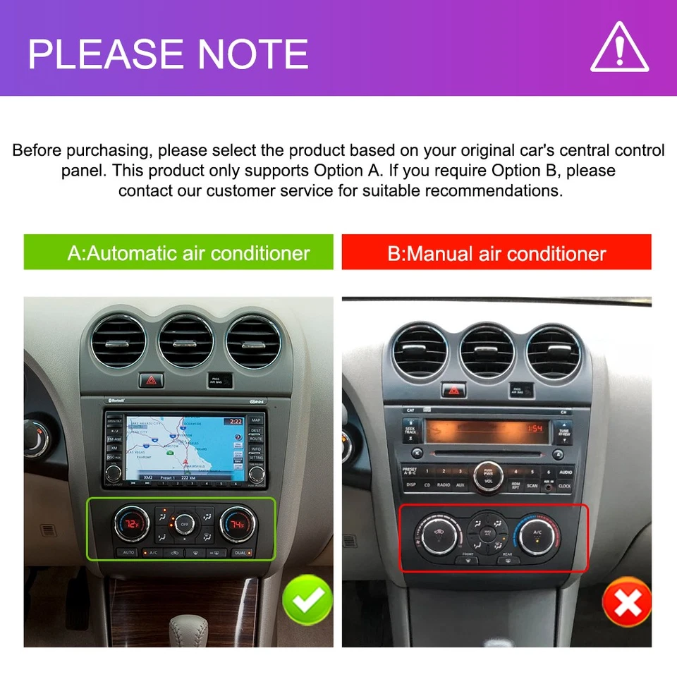 For 2008-2012 Nissan Altima Auto AC CarPlay Car Radio Stereo Android 15 2+32GB Foto 2 de 4