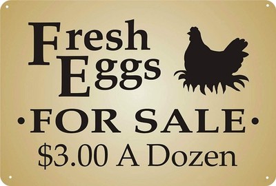 For Fresh Egg Sale Hen Nest Chicken Prim Country Tin Metal Signs Home Décor 8x12