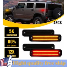 2/4/6 For 03-09 HUMMER H2 Smoked LED Side Marker Light Front Rear Set Amber Red