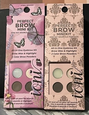 Ioni Perfect Brow Mini Kit 2 Pack. All In On, Brow Wax & Highlight. 2 Color Brow