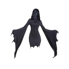Mingyuezai Women Scream Costume Witch Bat Sleeve Dress