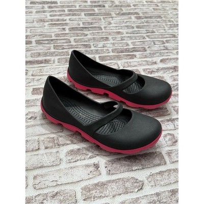 Crocs Duet Sport Mary Jane Black Pink Women's 6