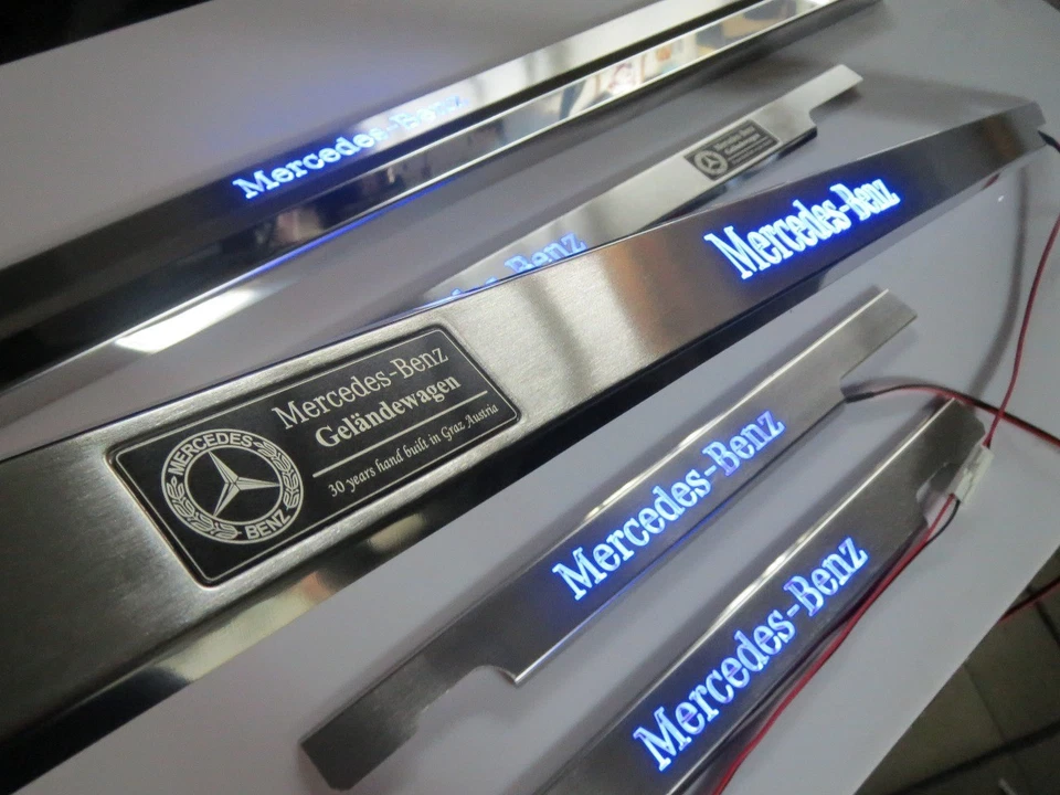 Alféizares de puerta LED clase G cromados W463 Mercedes-Benz estilo G Wagon G63 G500 G65 5 piezas Foto 2 de 4