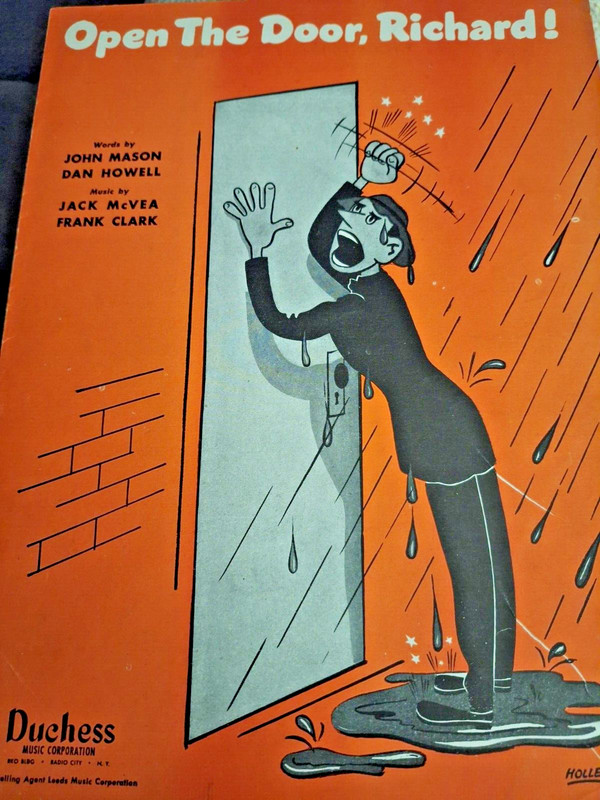 "Open The Door, Richard!" by McVea & Clark; Words by Mason & Howell ~Sheet Music