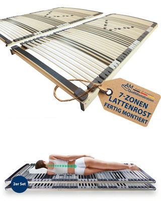 7-Zonen Lattenrost 180x220 cm - Bettrost 180 x 220 mit 44 Federholzleisten