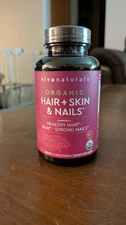 Viva Naturals Organic Hair + Skin & Nails dietary Supplement 120 Tablets 60 Day 