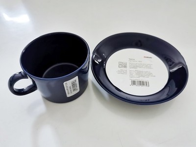   NEU Kaffeetasse Tasse & Unterteller TEEMA Arabia iittala blau Kaj Franck