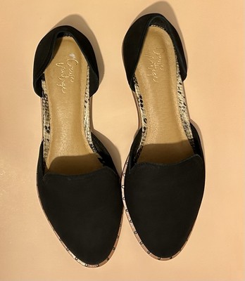 Crown Vintage Veylin Vaylin Valia Black Slip On D'orsay Flats
